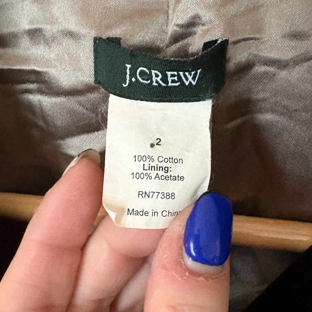 Size 2 J. Crew Chocolate Brown Vintage Velvet Bella Blazer - Picture 3 of 6